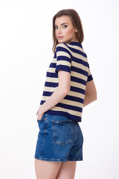 Cardigan dama in dungi bleumarin bej, feminitate relaxata